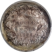 PCGS AU 58 Graded Silver One Rupee Coin of Victoria Queen of Bombay Mint of 1862.