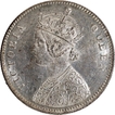 Silver One Rupee Uncirculated Coin of Victoria Queen of Bombay Mint of 1862.