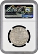 NGC AU 58 Graded Silver One Rupee Coin of 1862 of Bombay Mint of Victoria Queen.