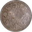 Uncirculated Silver One Rupee Coin of Victoria Queen of Bombay Mint of 1862.