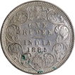 Rare Silver One Rupee Coin of Victoria Empress of Bombay Mint of 1885.