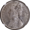 Very Rare NGC MS 62 Graded Silver One Rupee Coin of Bombay Mint of Victoria Empress of 1898.