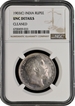 Scarce NGC UNC Graded Silver One Rupee Coin of King Edward VII of Calcutta Mint of 1903.