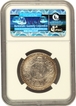 NGC MS 61 Graded of King George V of 1913 of Silver One Rupee Coin of Bombay Mint.