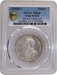 PCGS MS 63 Graded Silver One Rupee Coin of of King George V of Calcutta Mint of 1918.