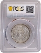 PCGS MS 63 Graded Silver One Rupee Coin of of King George V of Calcutta Mint of 1918.