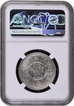 Rare Date NGC MS 62 Graded Silver One Rupee Coin of of King George V of Bombay Mint of 1921.