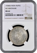 Rare NGC MS 62 Graded Silver One Rupee Coin of Bombay Mint of King George VI of 1938.