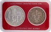 Food and Work for All UNC Set of 2 Commemorative Coins of Bombay Mint of 1976. 
