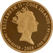 Gold One Dollar Pagoda Elizabeth II Cook Islands 2008. 