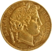 Gold Twenty Francs Coin of France of Paris Mint of 1850.