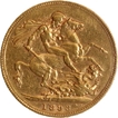 Gold Sovereign Coin of Victoria Queen of United Kingdom of 1893. 