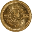 Gold One Quarter Tola Token of M/s Manilal Chimanlal &Co Bombay.