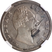 Lamination Error NGC UNC Graded Silver One Rupee Coin of Bombay Mint of King William IIII of 1835.
