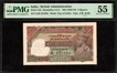 Very Rare PMG 55 Graded Five Rupees Banknote of King George V Signed by J W Kelly of 1934.