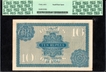 Very Rare  PCGS 50 Graded Ten Rupees Banknote of King George V Signed by J B Taylor of 1926 of British India.