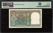 Very Rare PMG 55 Graded British India Five Rupees Banknote of King George VI Signed by C D Deshmukh of 1947.