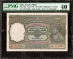 Very Rare PMG 40 Graded One Hundred Rupees Banknote of King George VI Signed by C D Deshmukh of 1938 of Calcutta Circle.