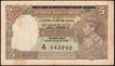 Burma Issue Five Rupees Banknote of 1945 of King George VI Signed by C D Deshmukh.