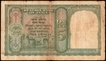 Very Rare Five Rupees Banknote of King George VI Signed by C D Deshmukh of 1948 of Pakistan Overprint.