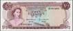 Fifty Cents Banknote of Queen Elizabeth II of Bahamas of 1968. 