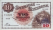 Paper Money of Sweden of 10 Kronor of 1939 Issued.