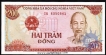 Paper Money of Vietnam of 200 Dong of 1987 issued.