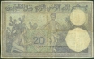 Paper money of Tunisie of 20 Vingt Francs of 1939 issued.