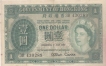 Paper money of Hong Kong, 1 Dollar of 1957 issued.