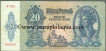 Paper Money of Hungary of 20 Pengo of 1941 issued. 