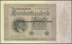 Paper money of Germany of 100000 Mark of 1923 issued.