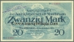 Paper Money of Germany of 20 Mark of 1918 issued.