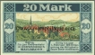 Paper Money of Germany of 20 Mark of 1918 issued.