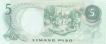 Paper money of Philippi0ans of 5 Piso.