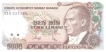 Paper money of Turkey of 5000 Larasi.