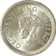 Silver Quarter Rupee of King George VI of Calcutta Mint of 1942.