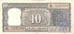 10 Rupees Bank Note of India of L.K. Jha Governor of 1968.