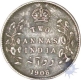 Silver Two Annas of King Edward VII of Calcutta Mint of 1908.