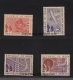 1950. Complete Set of 4 Stamps of India issued in 1950