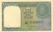 1 Rupee Bank Note of India of K.G. Ambegaonkar of 1953 issued