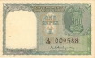 1 Rupee Bank Note of India of  K.G. Ambegaonkar Govenor of 1952 issued.