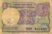 1 Rupee Bank Note of India of S. Venkitaramanan Governor of 1986 issued.