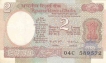 2 Rupees Bank Note of India of  K.R. Puri Governor of 1976 issued 