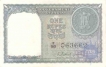 1 Rupees Bank Note of India of K.G.  Ambegaonkar of 1951 issued.