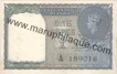 One Rupee Bank Note of King George VI of India.