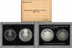 1974 Proof Set Planned Families-Food for All Silver 50 Rupees and 10 Rupees Bombay Mint.