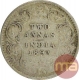 Silver Two Annas Coin of Victoria Empress of Calcutta Mint of 1893.