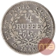 Silver Quarter Rupee Coin of Victoria Queen of Calcutta Mint of 1840.