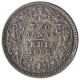 Silver Two Annas Coin of Victoria Empress of Bombay Mint of 1898.