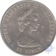 Cupro Nickle Twenty Five Pence of Queen Elizabeth II of Saint Helena of 1980.